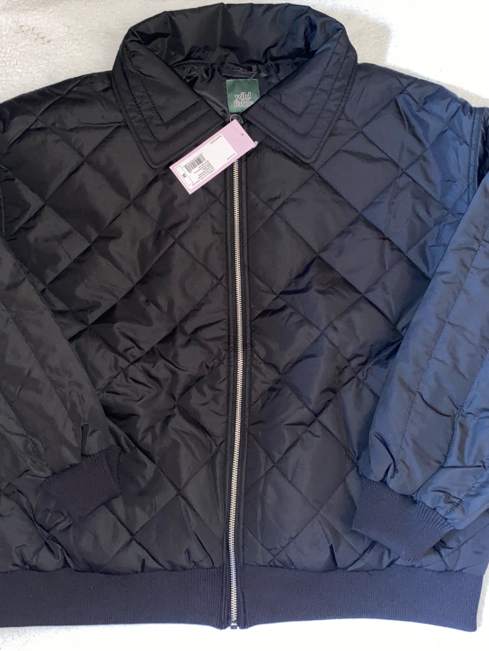 wild fable Black Quilted Bomber Jacket